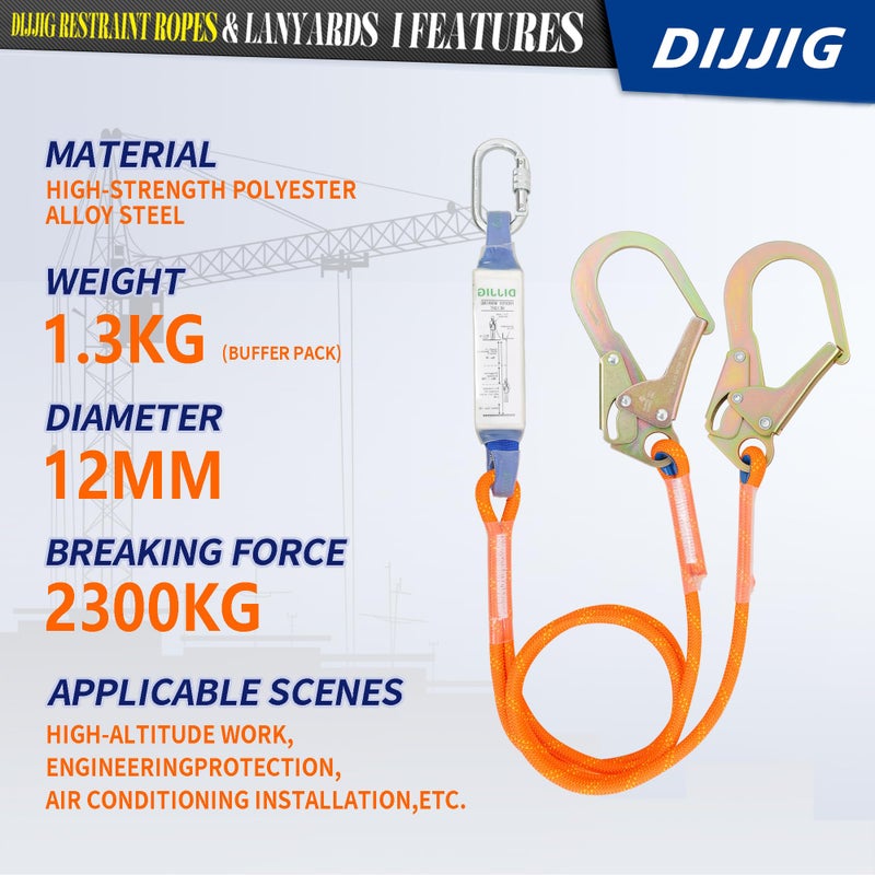 DIJJIG safety harness fall protection harness roofing harness construction harness construction harness fall protection safety harness lanyard arnes de seguridad para construccion ANSI/ASSP Compliant - Image 5